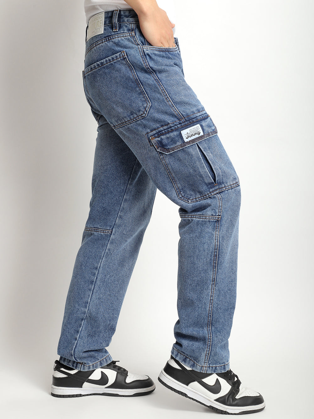 Luna Pants – Fluid Shimmer Cargo, Dark Blue