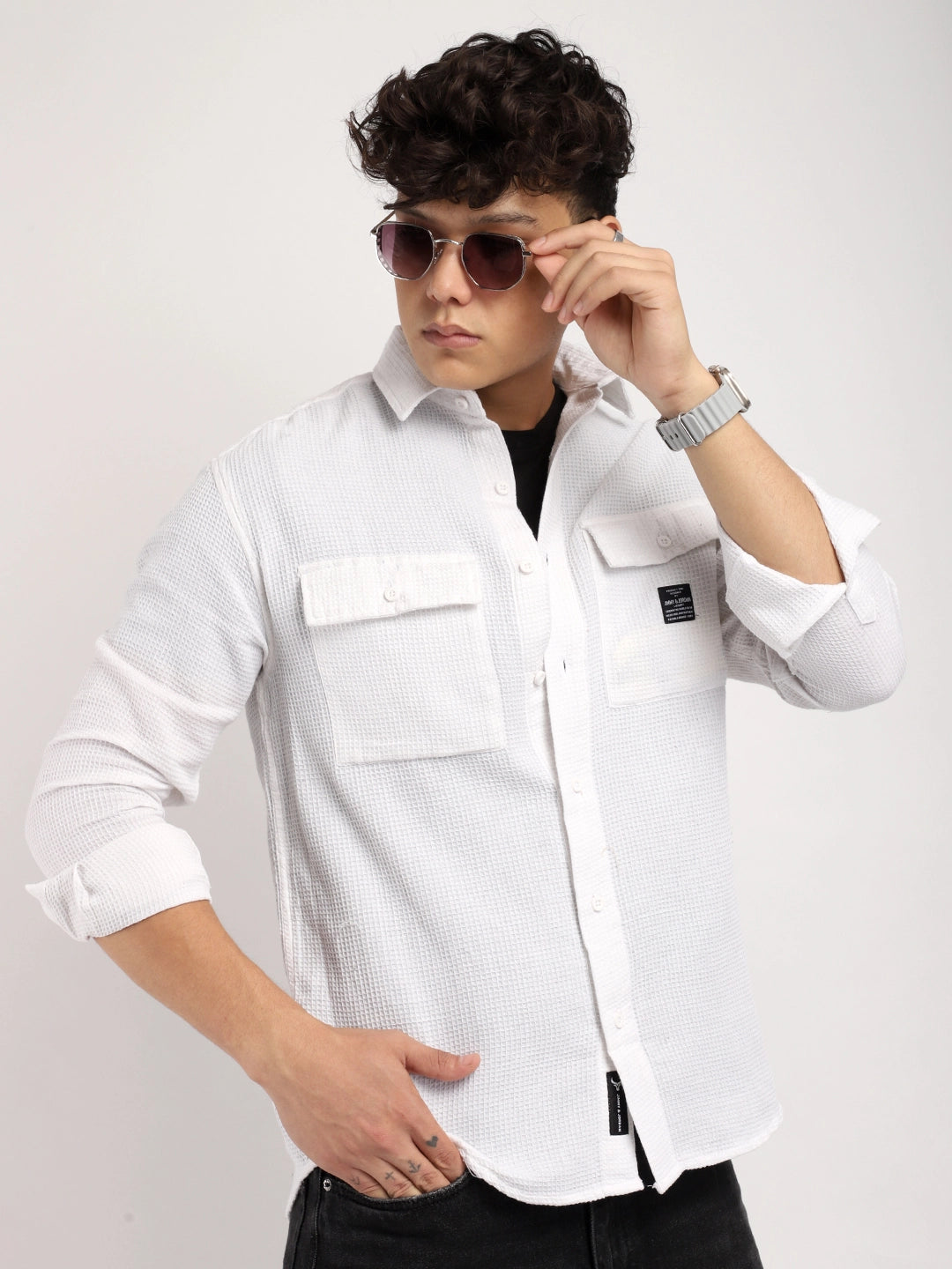 Men White Full Sleeve Shirt