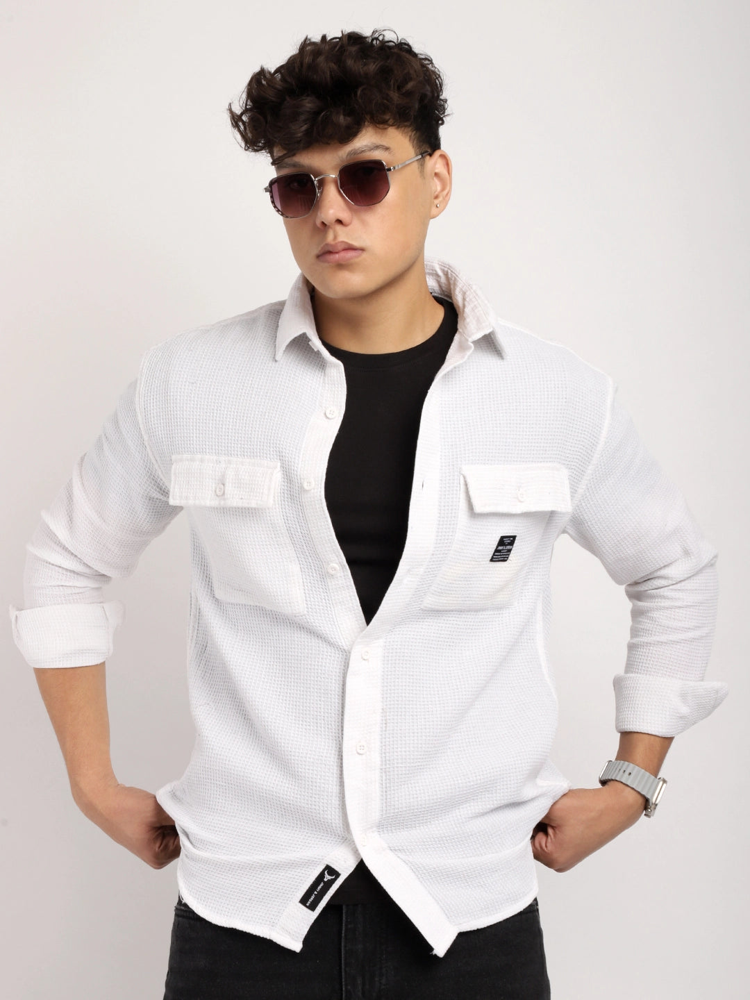 Men White Full Sleeve Shirt