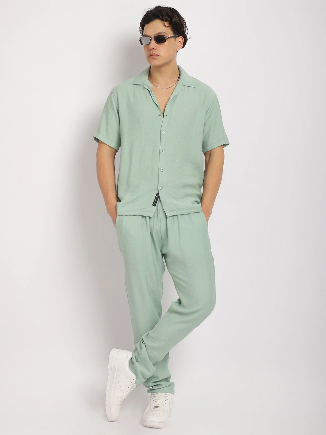 Linen Atlantica MInt Green Co-Ord Set