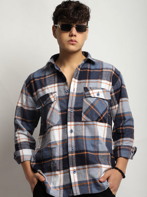 Harmony Palade Check Sky Grey Full Sleeve Shirt