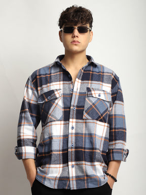 Harmony Palade Check Sky Grey Full Sleeve Shirt