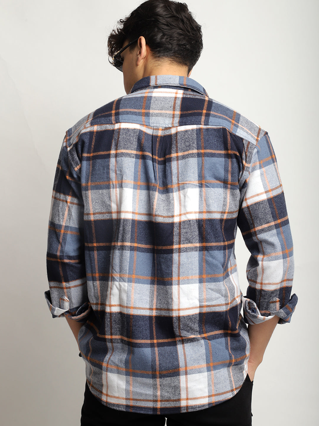 Harmony Palade Check Sky Grey Full Sleeve Shirt