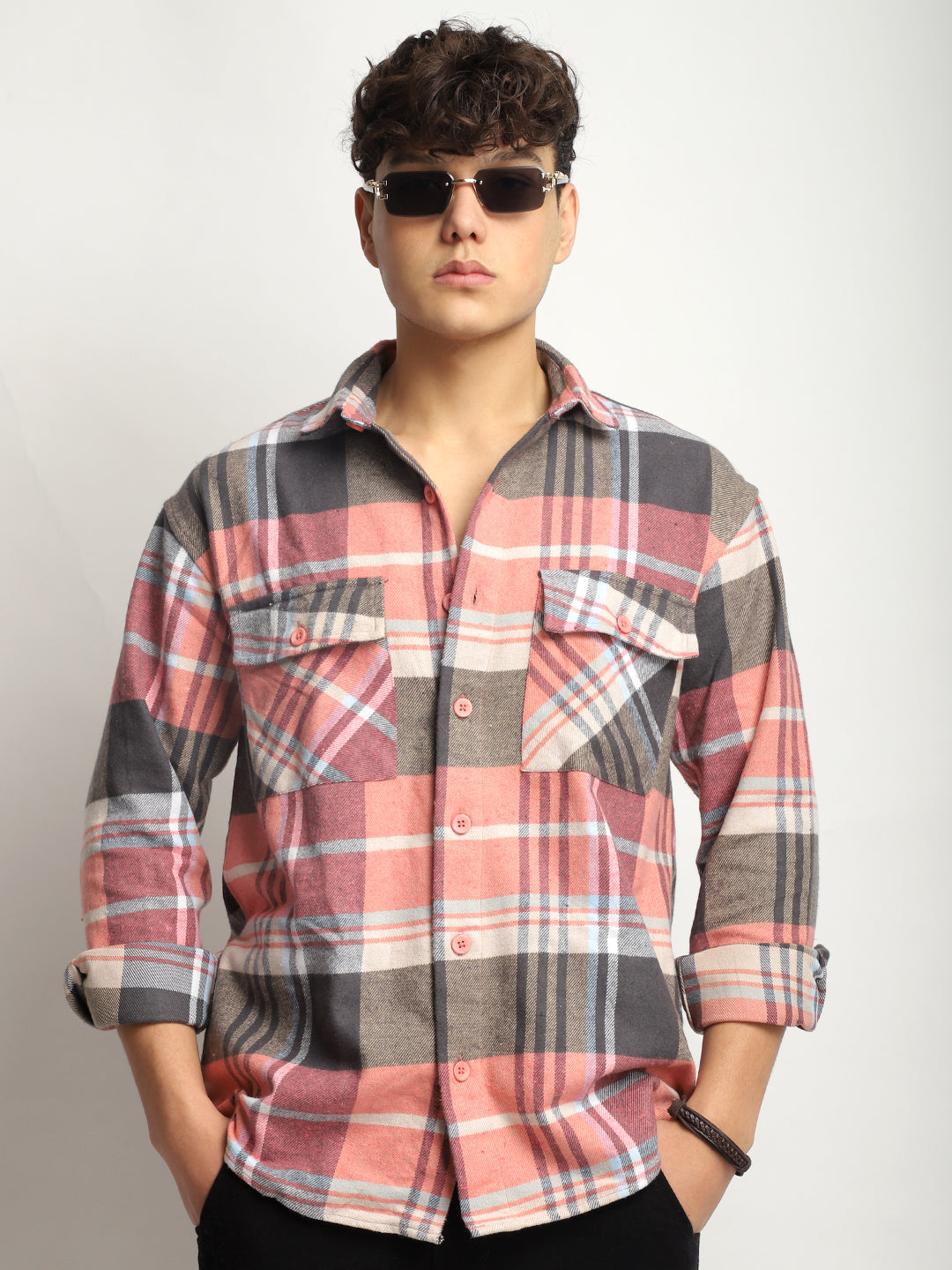 Palade Check Pink Full Sleeve Shirt