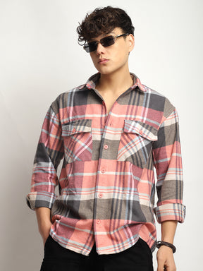 Palade Check Pink Full Sleeve Shirt