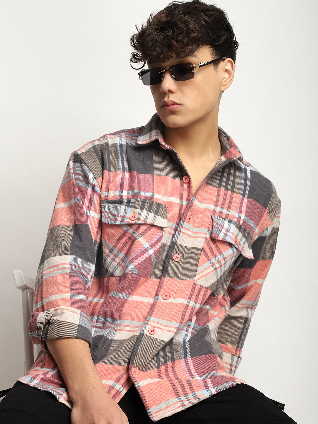 Palade Check Pink Full Sleeve Shirt