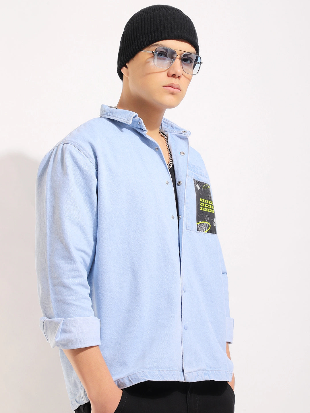 Grosvenor Garb Ice Blue Denim Shacket