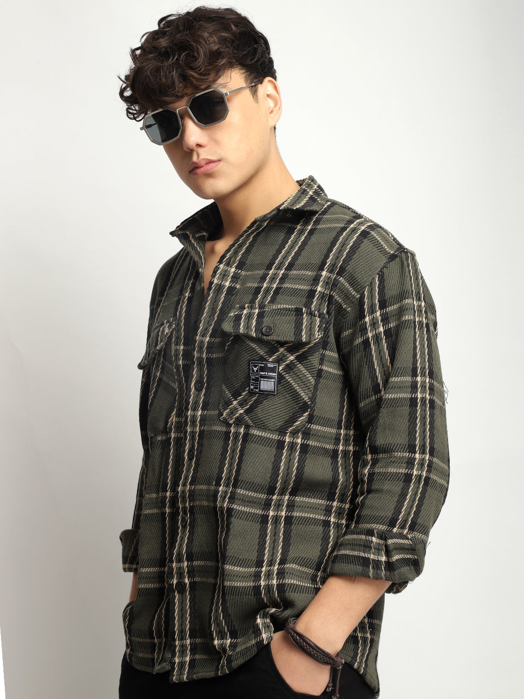 Urban Check Olive Full Sleeve Shirt