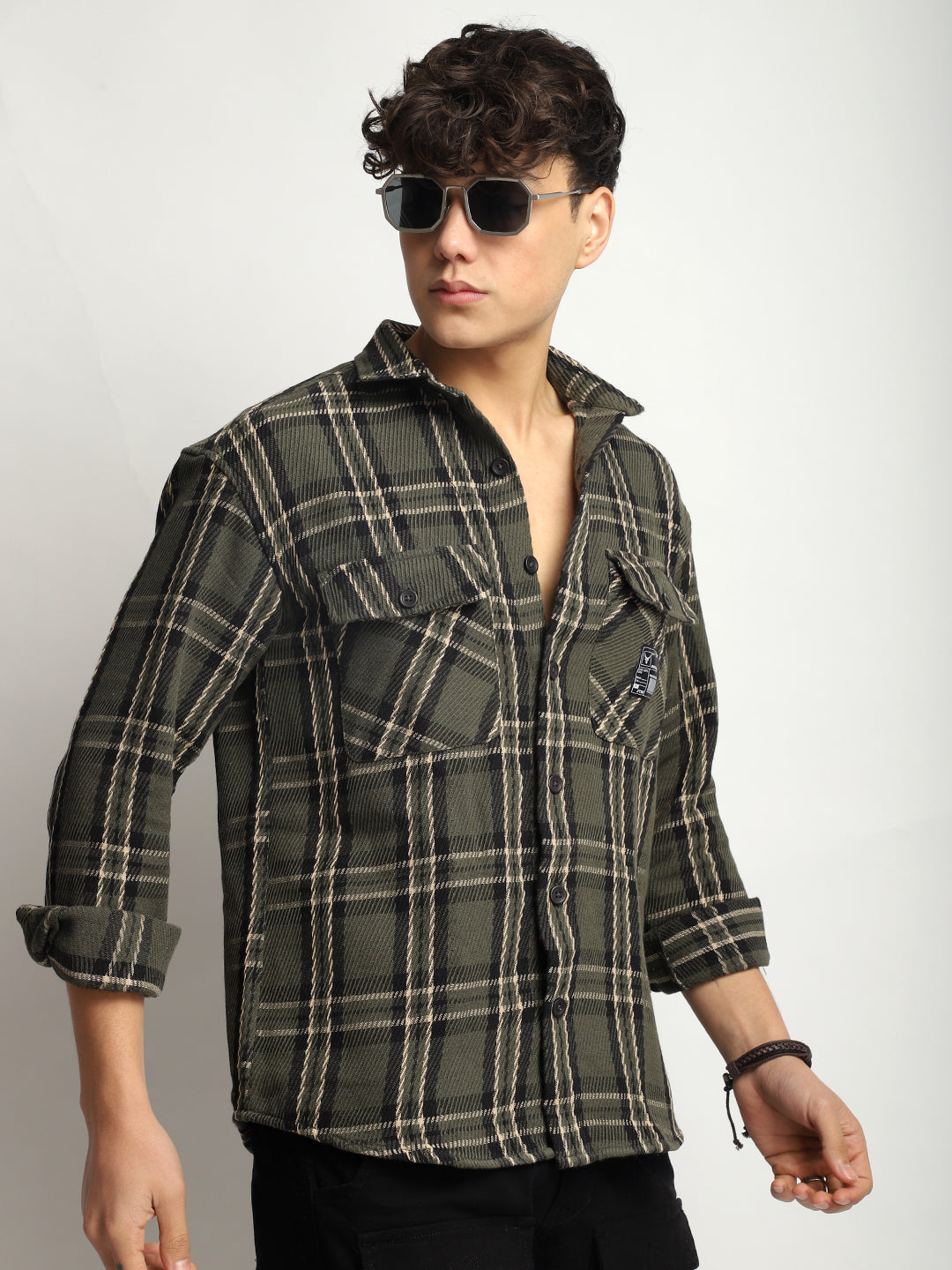 Urban Check Olive Full Sleeve Shirt