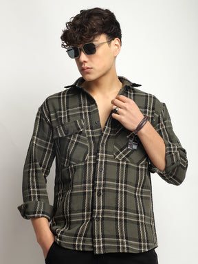 Urban Check Olive Full Sleeve Shirt