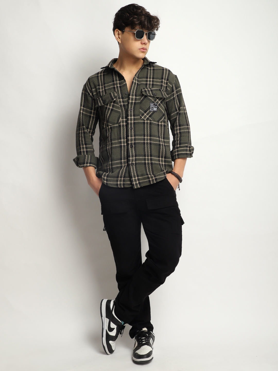 Urban Check Olive Full Sleeve Shirt