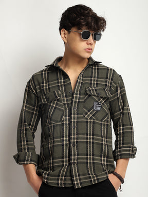 Urban Check Olive Full Sleeve Shirt