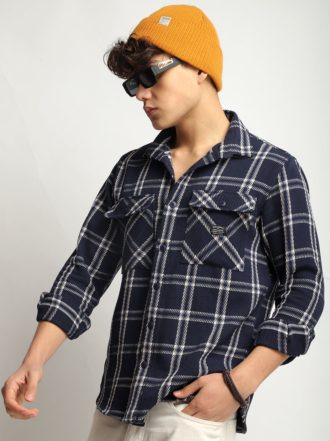 Royal Match Navy Check Full Sleeve Shirt