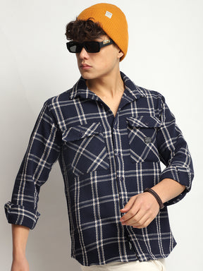 Royal Match Navy Check Full Sleeve Shirt