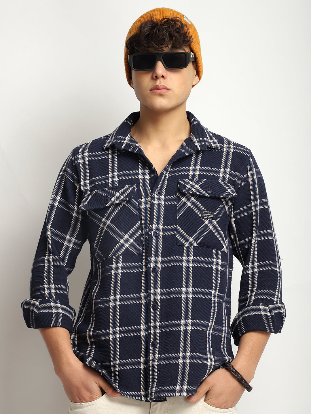 Royal Match Navy Check Full Sleeve Shirt