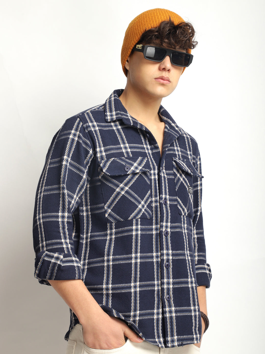 Royal Match Navy Check Full Sleeve Shirt