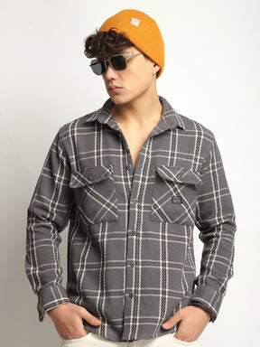 Royal Match Grey Check Full Sleeve Shirt