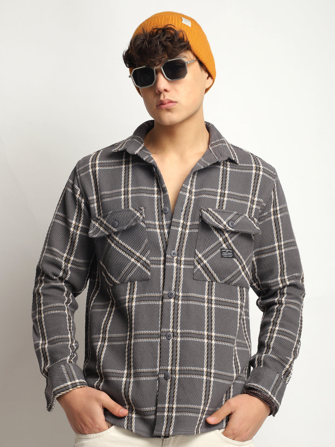 Royal Match Grey Check Full Sleeve Shirt