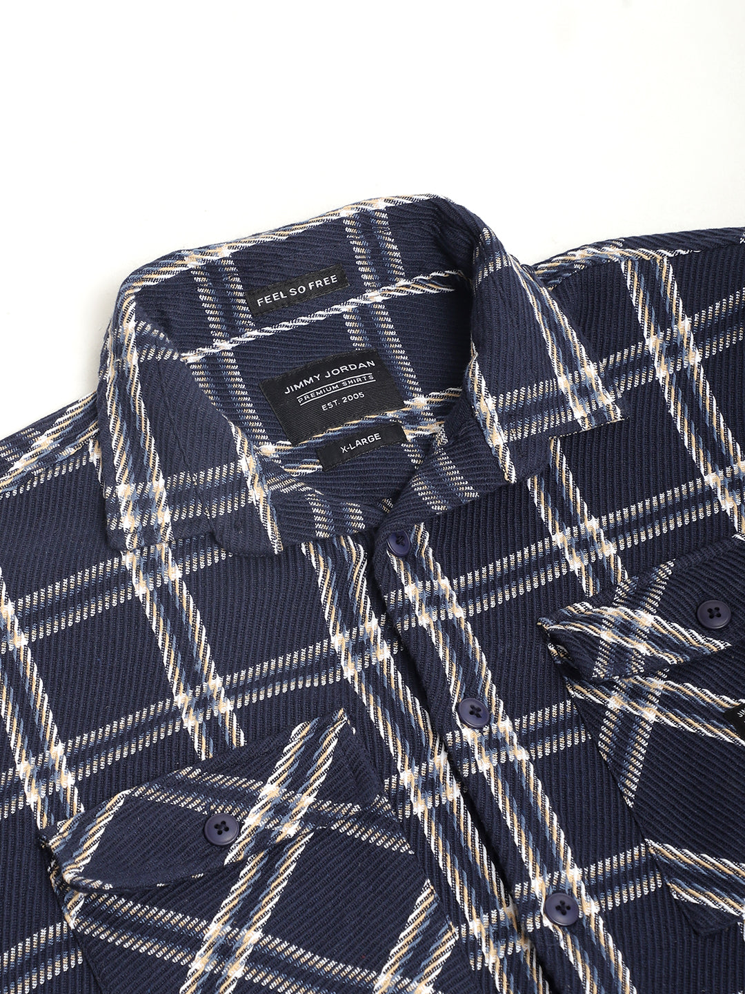 Royal Match Navy Check Full Sleeve Shirt