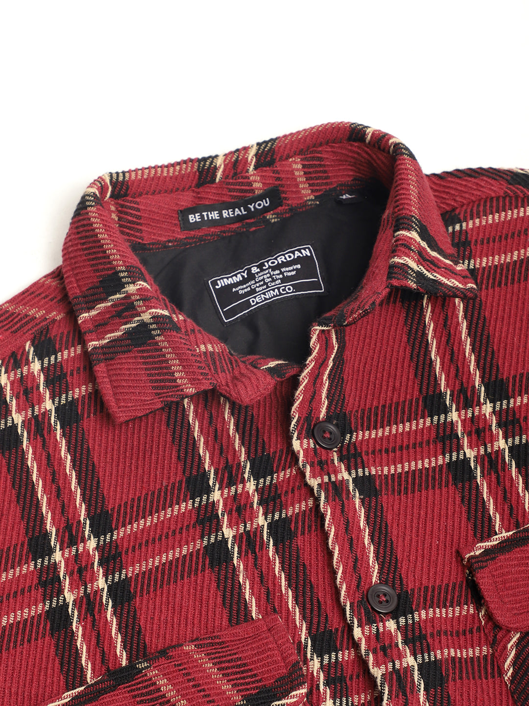 Urban Check Wine Full Sleeve Shirt