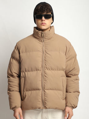 Urban Street Camel Brown Oversized Puffer Jacket