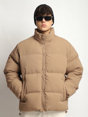 Urban Street Camel Brown Oversized Puffer Jacket