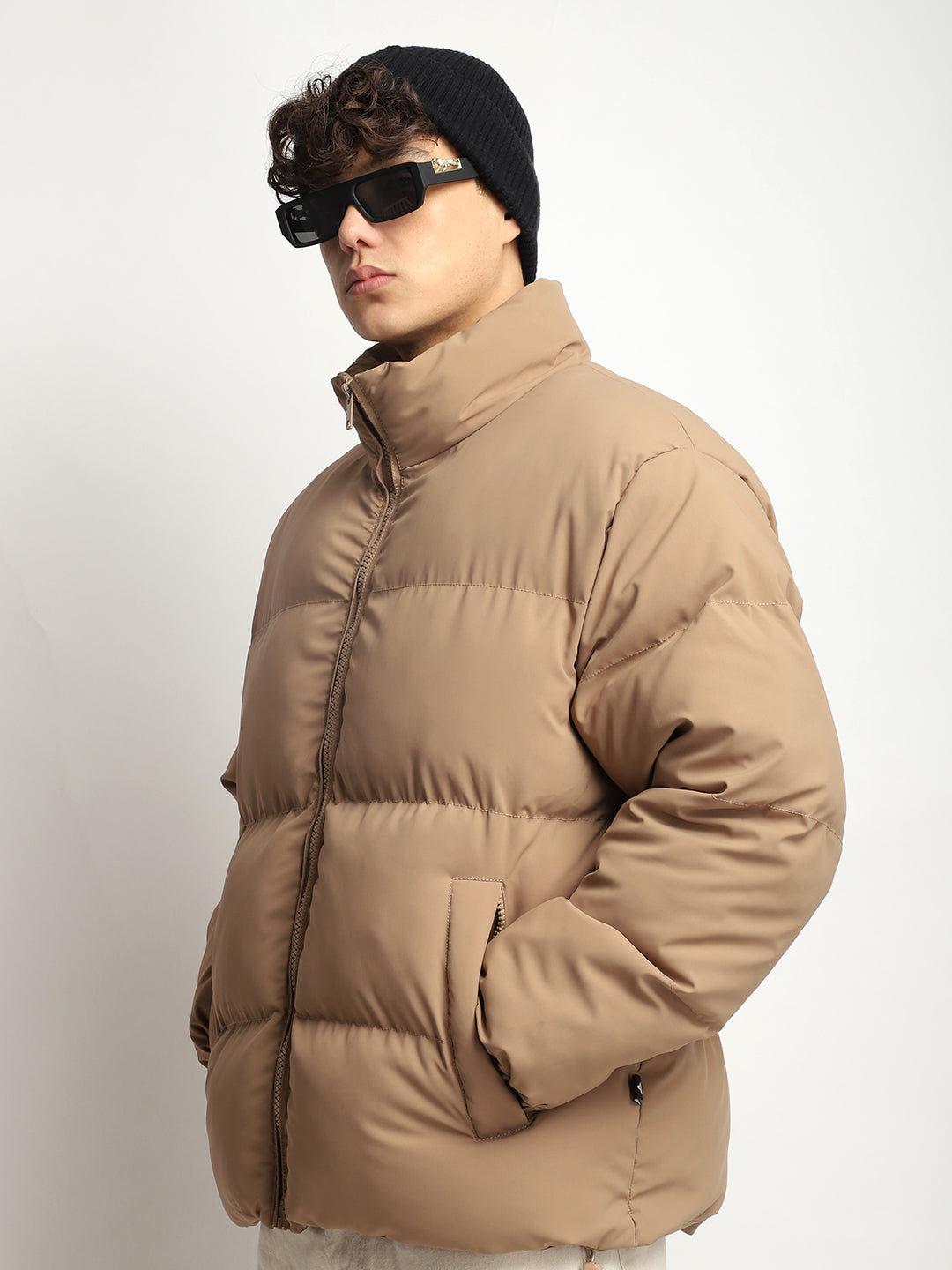 Urban Street Camel Brown Oversized Puffer Jacket