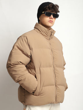 Urban Street Camel Brown Oversized Puffer Jacket