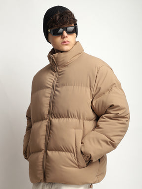 Urban Street Camel Brown Oversized Puffer Jacket