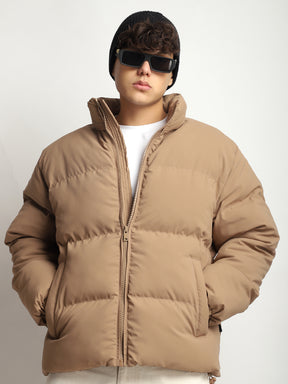 Urban Street Camel Brown Oversized Puffer Jacket