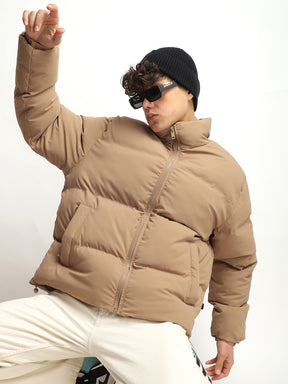 Urban Street Camel Brown Oversized Puffer Jacket