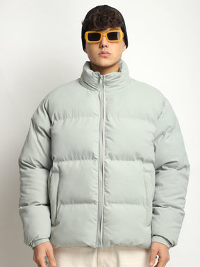 Urban Street Mint Blue Oversized  Puffer Jacket