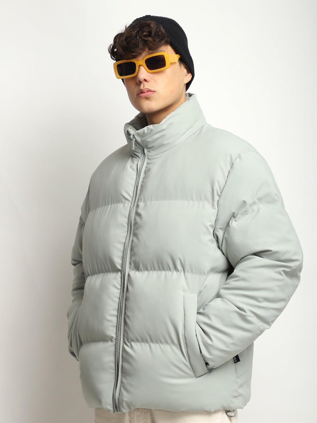 Urban Street Mint Blue Oversized  Puffer Jacket