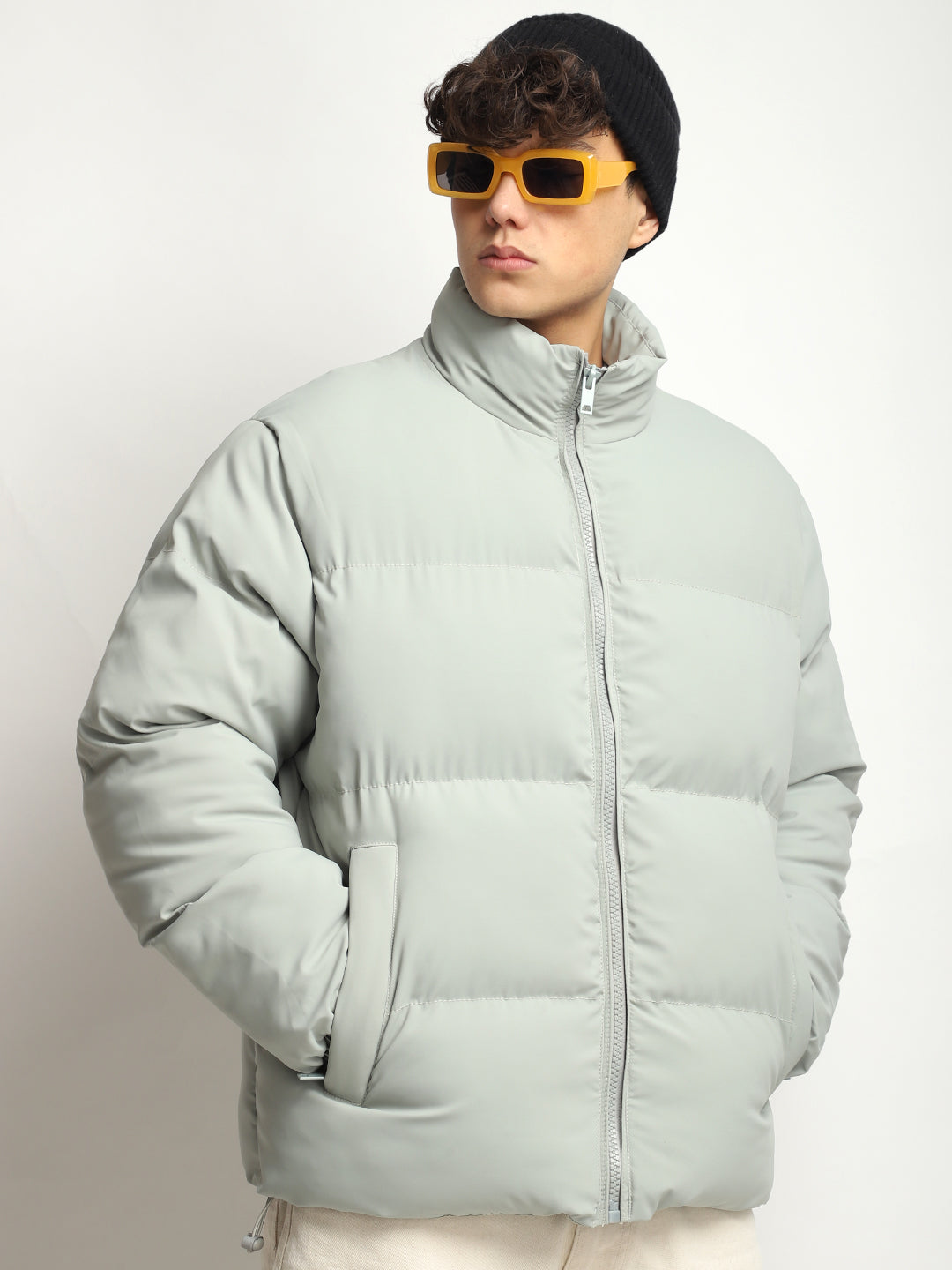 Urban Street Mint Blue Oversized  Puffer Jacket