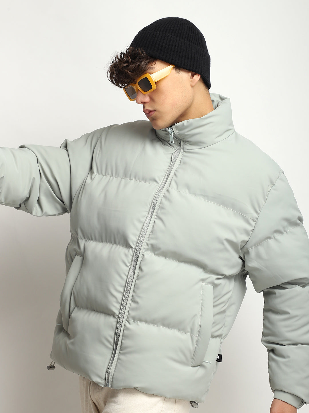 Urban Street Mint Blue Oversized  Puffer Jacket