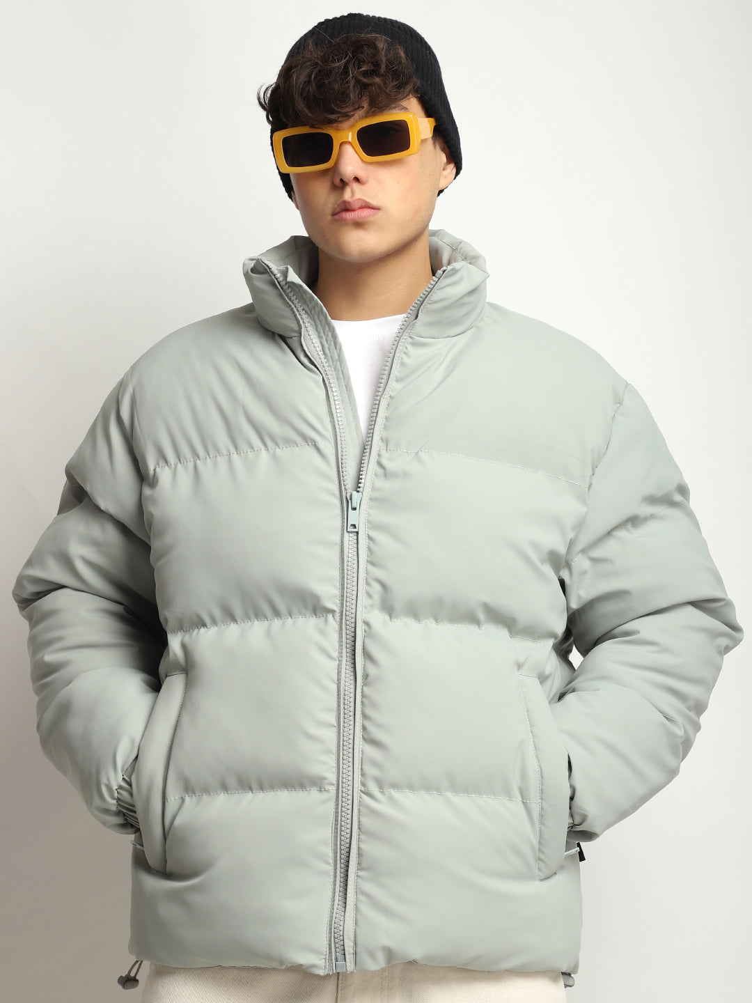 Urban Street Mint Blue Oversized  Puffer Jacket