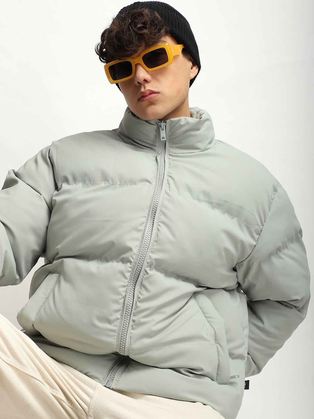 Urban Street Mint Blue Oversized  Puffer Jacket