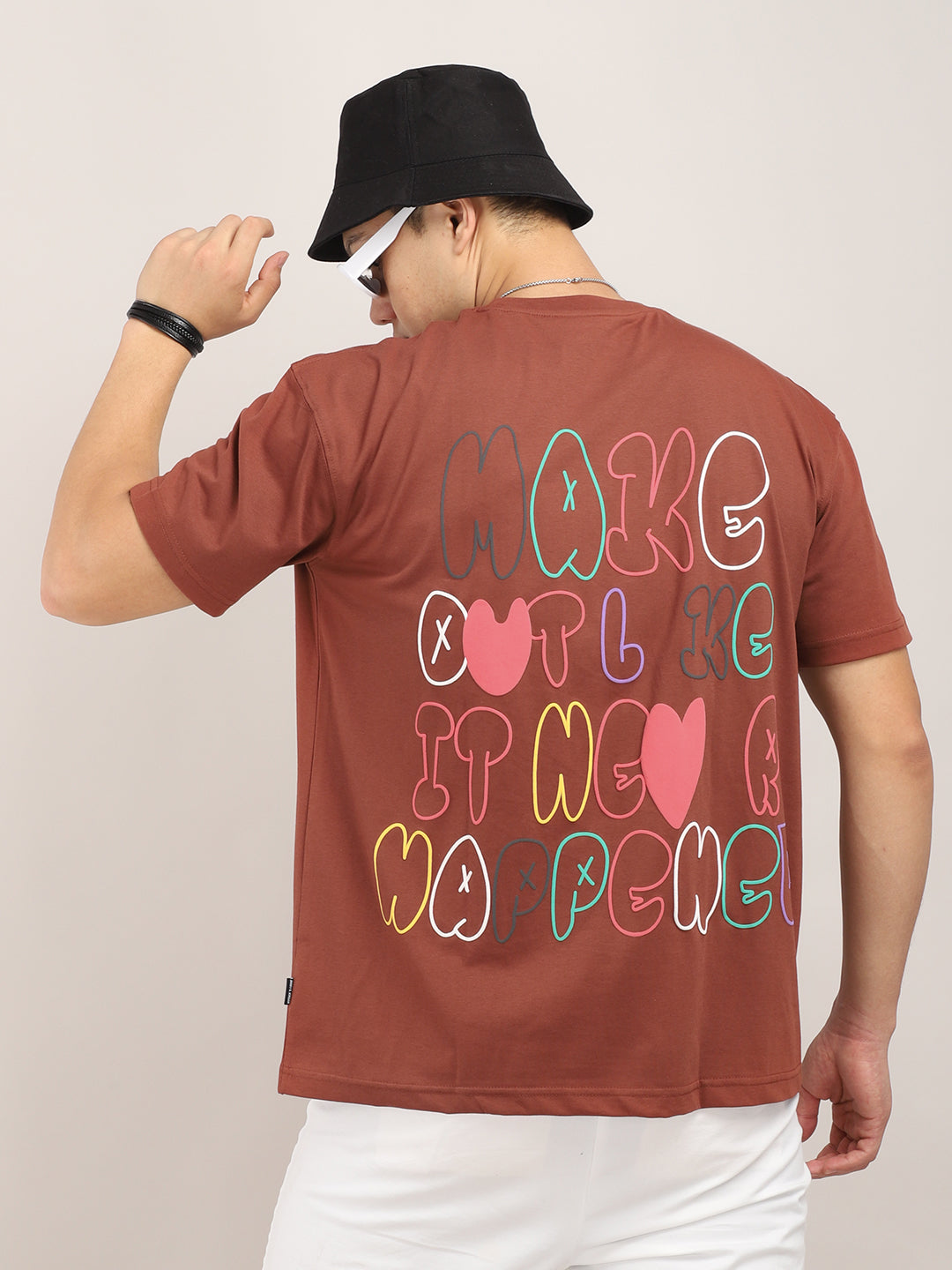 Make Out Like It Never Happened Oversized Brown T-Shirt