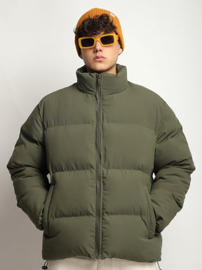 Urban Street Mystic Green Oversized Puffer Jacket