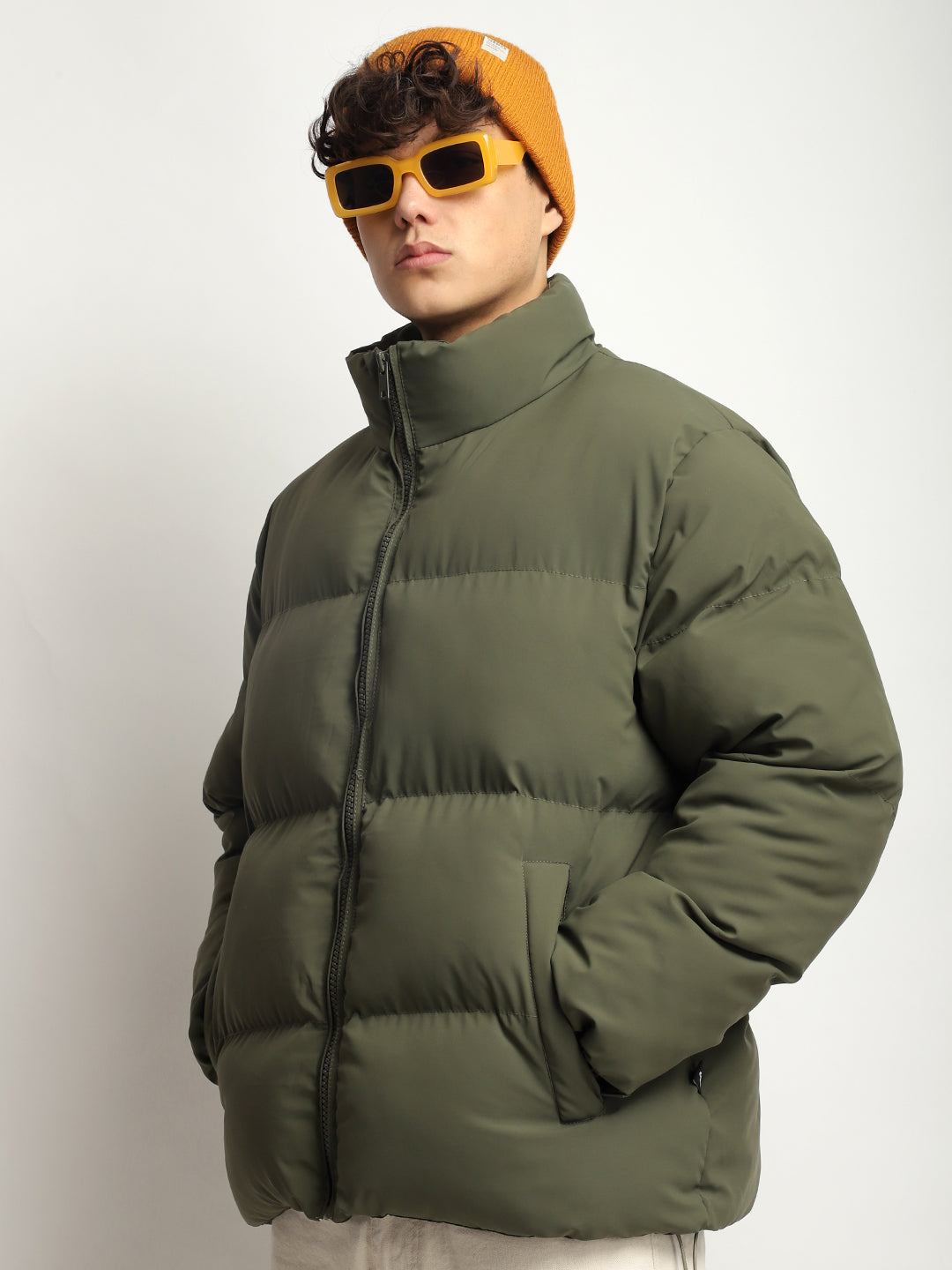 Urban Street Mystic Green Oversized Puffer Jacket