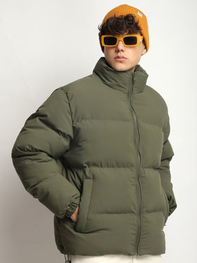 Urban Street Mystic Green Oversized Puffer Jacket