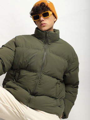 Urban Street Mystic Green Oversized Puffer Jacket