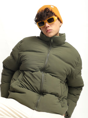 Urban Street Mystic Green Oversized Puffer Jacket