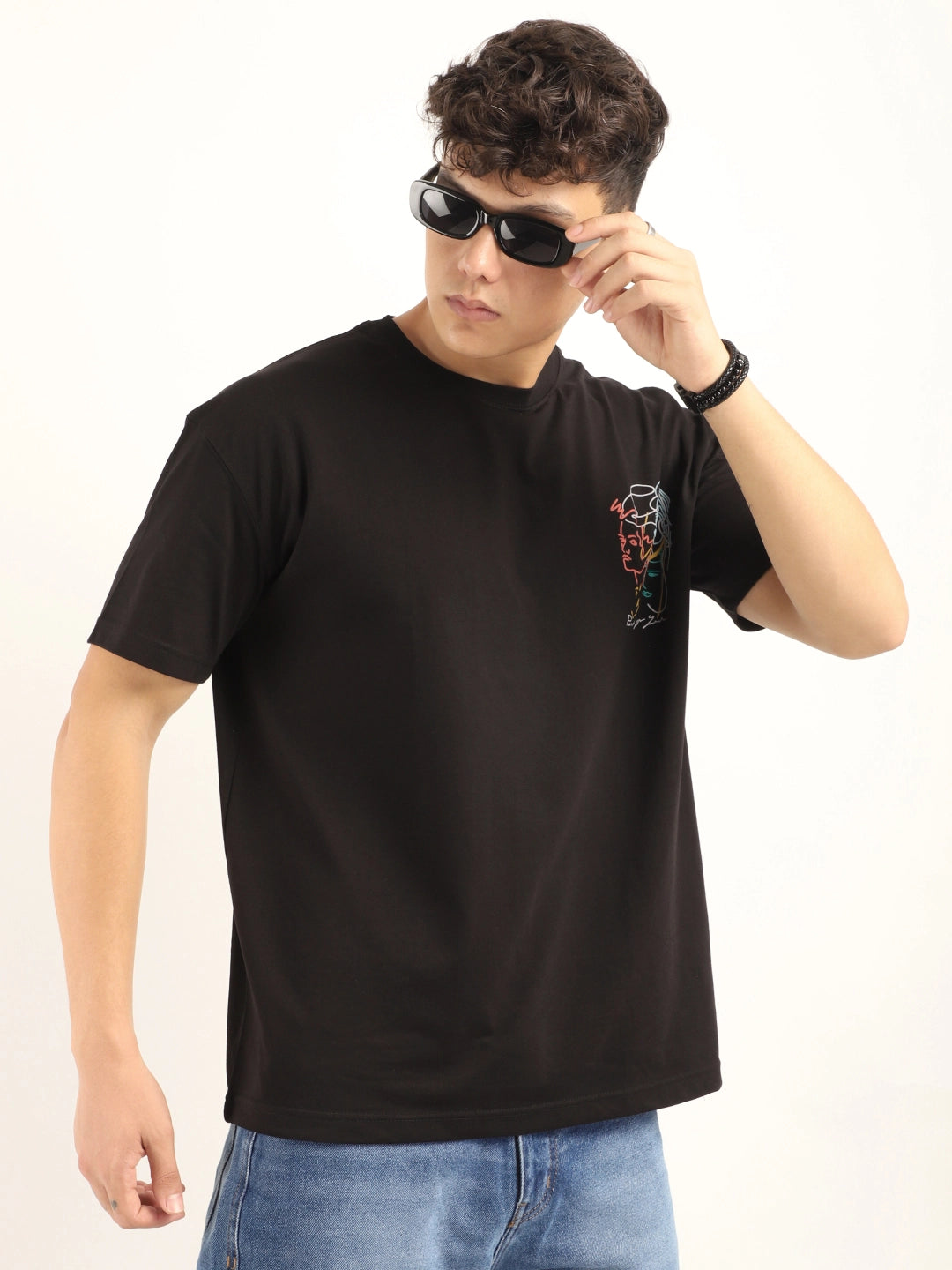 Black Half Sleeves Oversized T-Shirt