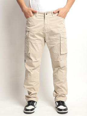 Men's Light Beige Cotton Cargo