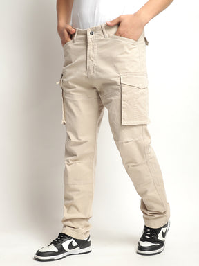 Men's Light Beige Cotton Cargo