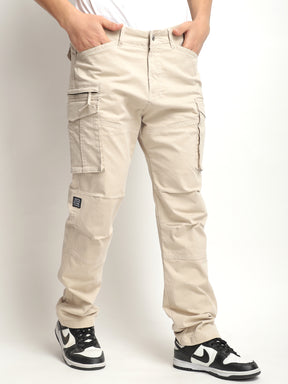 Men's Light Beige Cotton Cargo