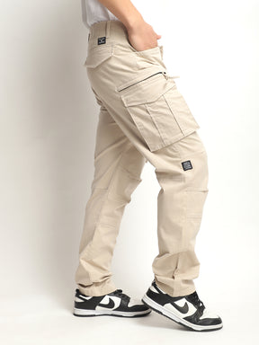 Men's Light Beige Cotton Cargo