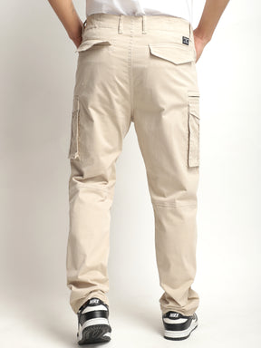 Men's Light Beige Cotton Cargo