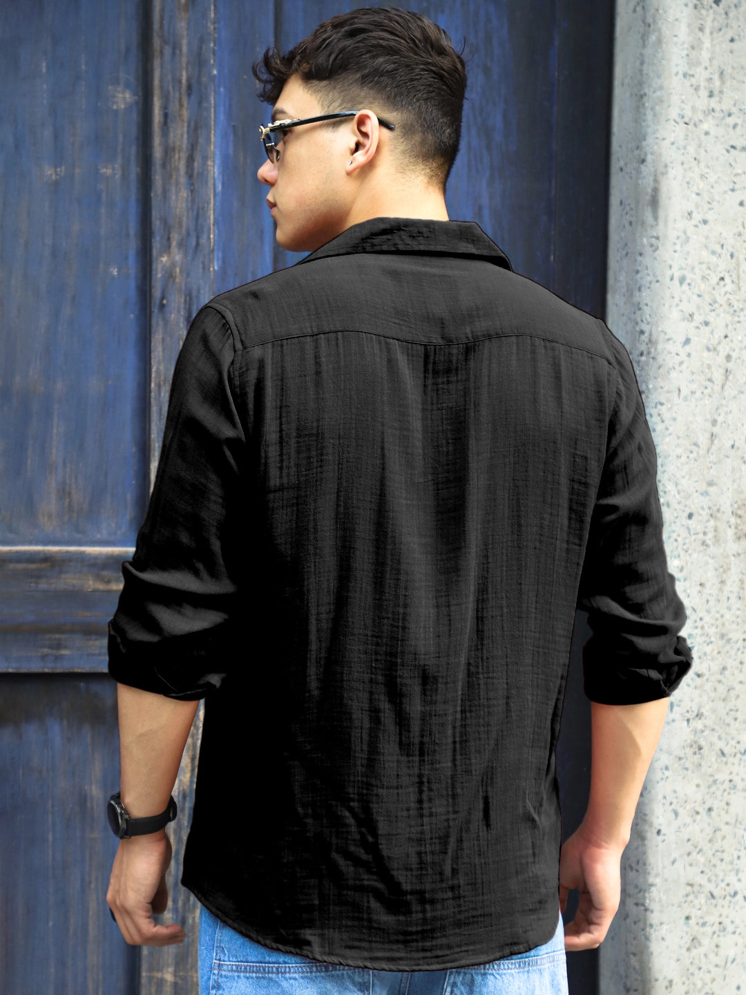 Vero Vibe Lucas Double Clothe Black Shirt